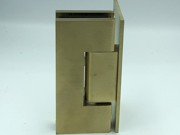 Heavy duty glass to wall L Shape hinge - Brushed Gold